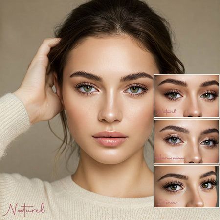 Kit Fadime : Faux Cils 100% Végétales, 3 Effets (naturel, harmonieux, intense), Eyeliner Adhésif Waterproof, Noir/Transparent - Pose Rapide et Facile - 40x Réutilisables