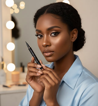 BlackFadime | Eyeliner Adhésif Noir 2 en 1 pour Faux cils - Waterproof - Haute précision - Végan